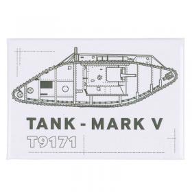 tank blueprint white and green fridge magnet mark v t9171